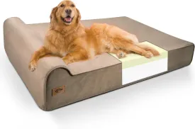 Sytopia XXL Memory Foam Dog Bed, 7 Inch Thick Extra Large Orthopedic Couch for Senior Dogs Over 100 Pounds, Water Resistant and Washable Cover, Liner, Grey