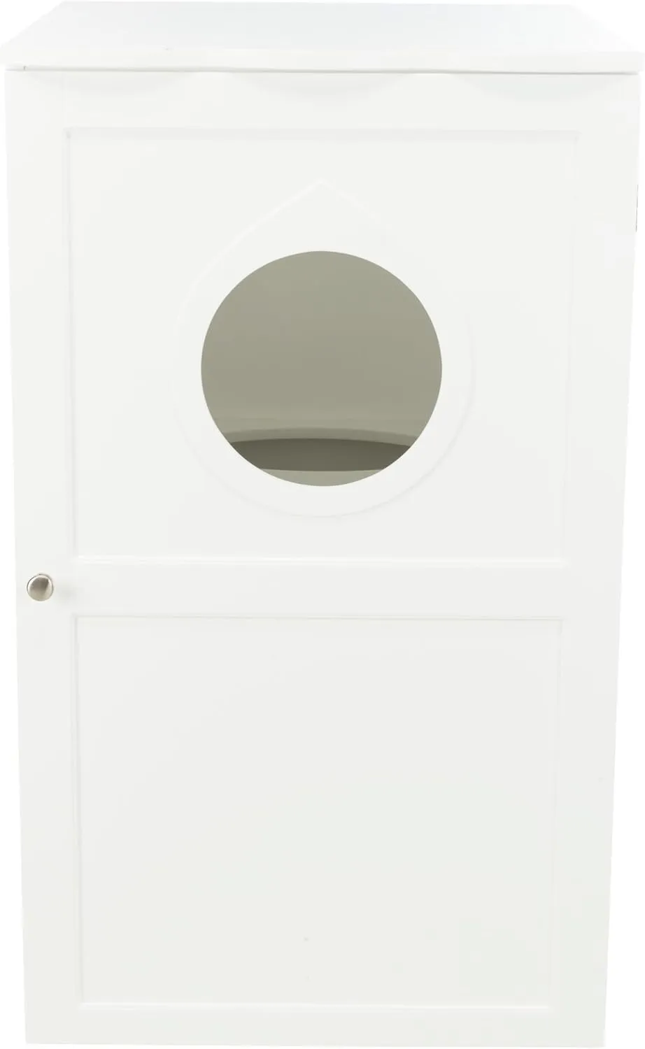 TRIXIE 2 Story Furniture Litter Box Enclosure (White), Hidden Litter Box for Cats, Double Layer, Big Front Door for Easy Cleaning, Large Hole for Easy Entry, Use as Side Table or Nightstand
