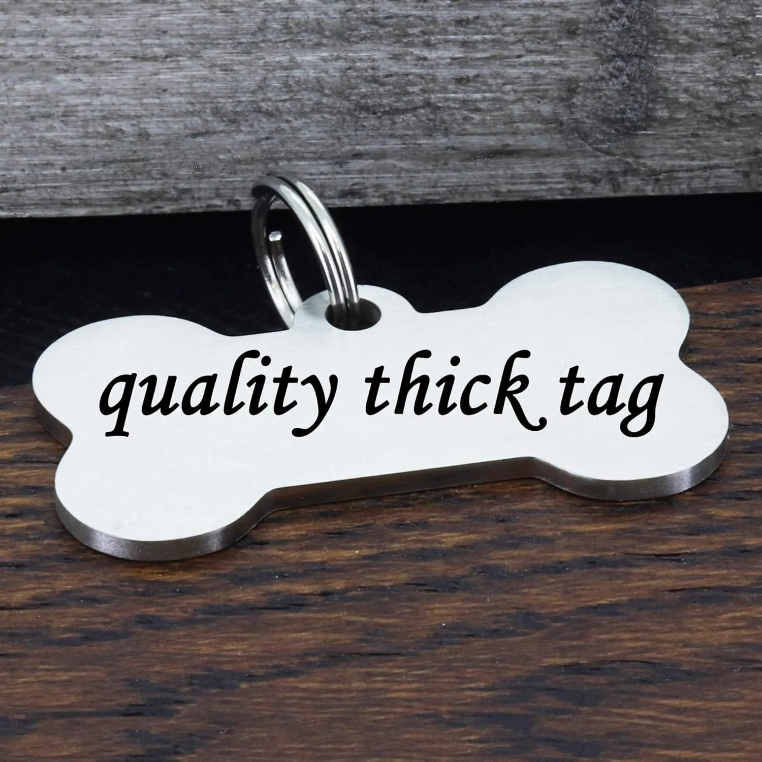 Ultra Joys Stainless Steel Pet ID Tag Dog Name Tags Personalized Front and Back Engraving, Customized Dog Tags and Cat Tag, Optional Engraved on Both Sides, Bone Tag Mountain Design, Silver Large