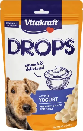 Vitakraft Drops with Yogurt Treats for Dogs, Bite-Sized Training Snacks, 8.8 Ounce (Pack of 1)