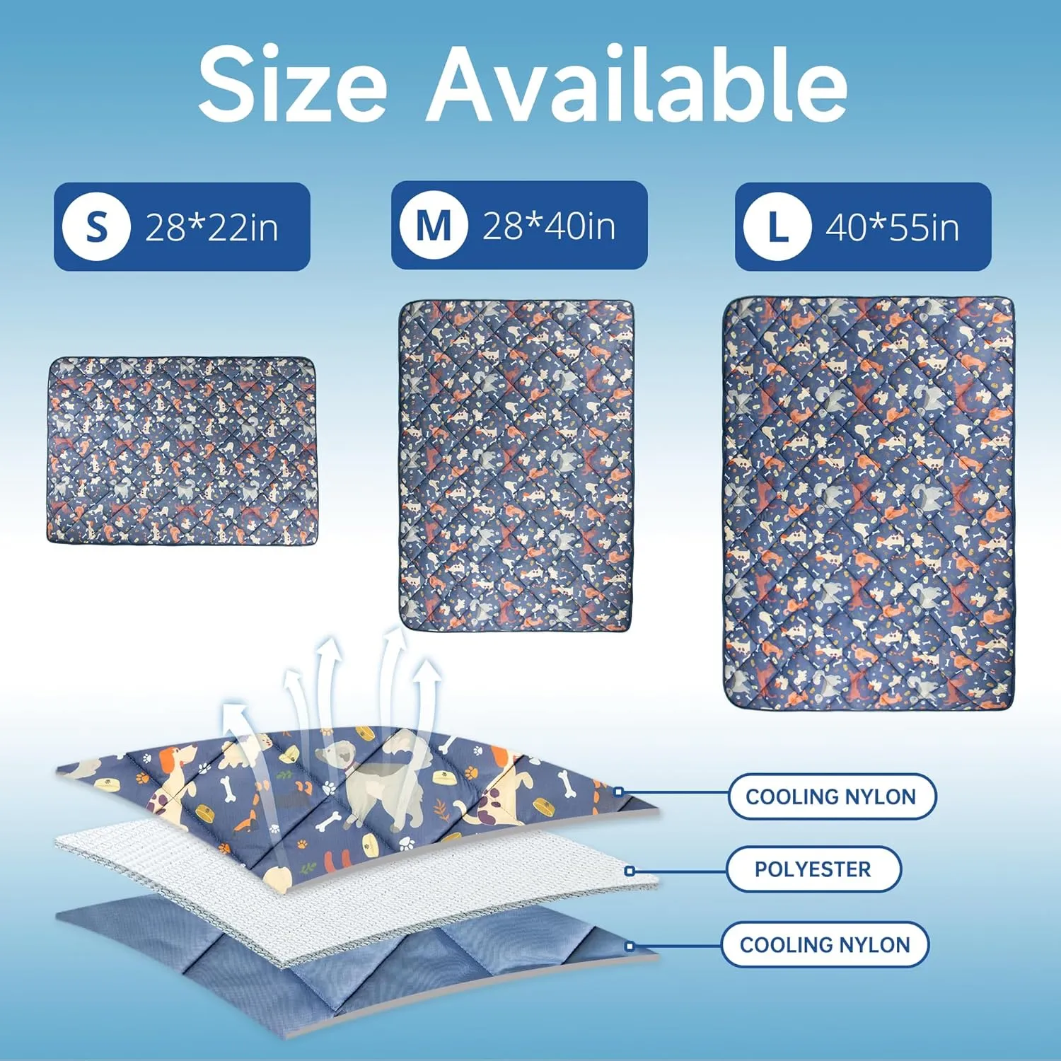 wegreeco Dog Cooling Mat,Lightweight Cooling Blanket for Dogs and Cats,Cooling Pad for Dog Large,Pet Weighted Cooling Blanket for Dogs Cute Dog M