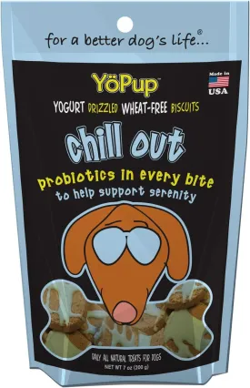 Yopup Chill Out Wheat Free Biscuits With Yogurt Probiotic Icing For Pets, 7-Ounce