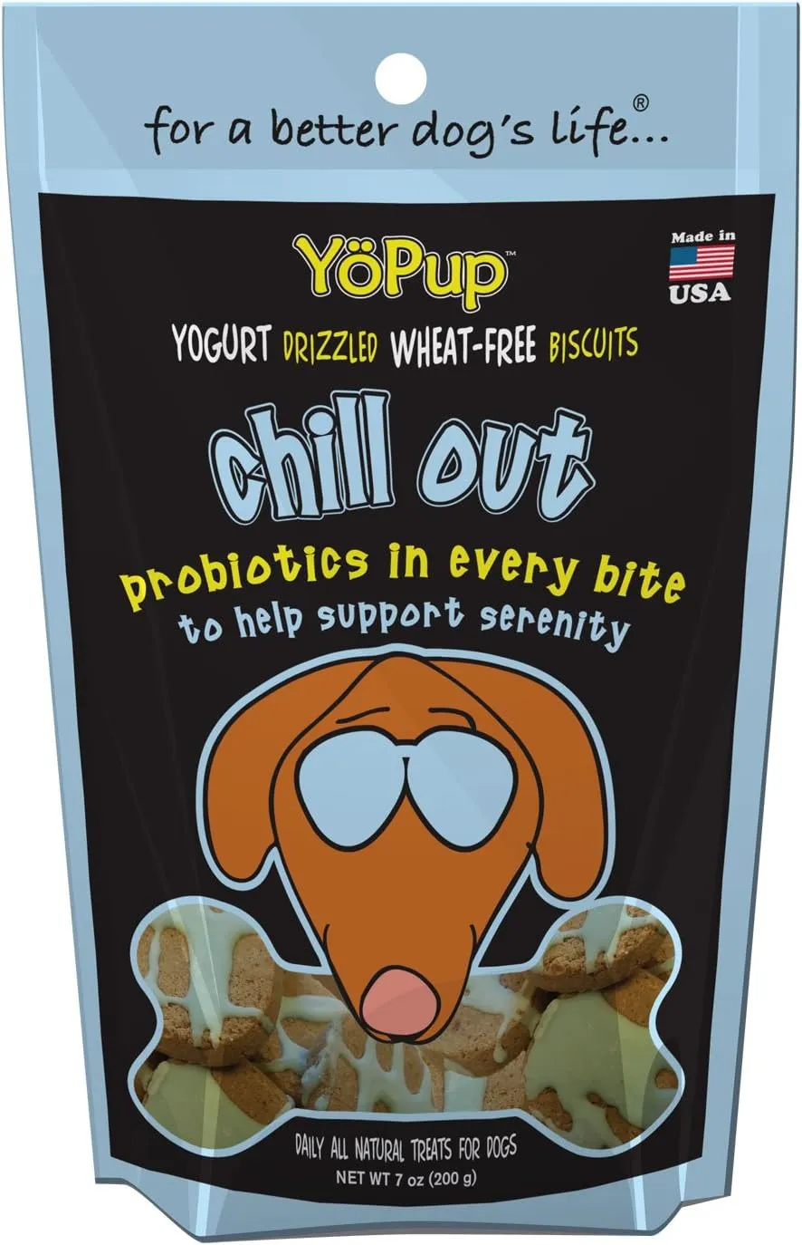 Yopup Chill Out Wheat Free Biscuits With Yogurt Probiotic Icing For Pets, 7-Ounce