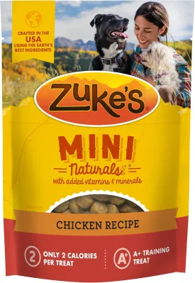Zukes, Treats Mini Naturals Chicken Recipe, 6 Ounce